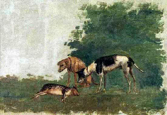 Benedito Calixto Dogs and a capybara oil painting image